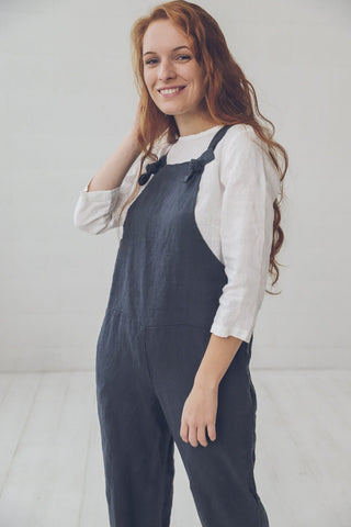 Classic Linen Top 3/4 Sleeves Blouse Old Linen Mill 