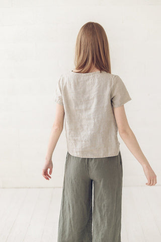 Classic Linen Top Minimalist Blouse Old Linen Mill 