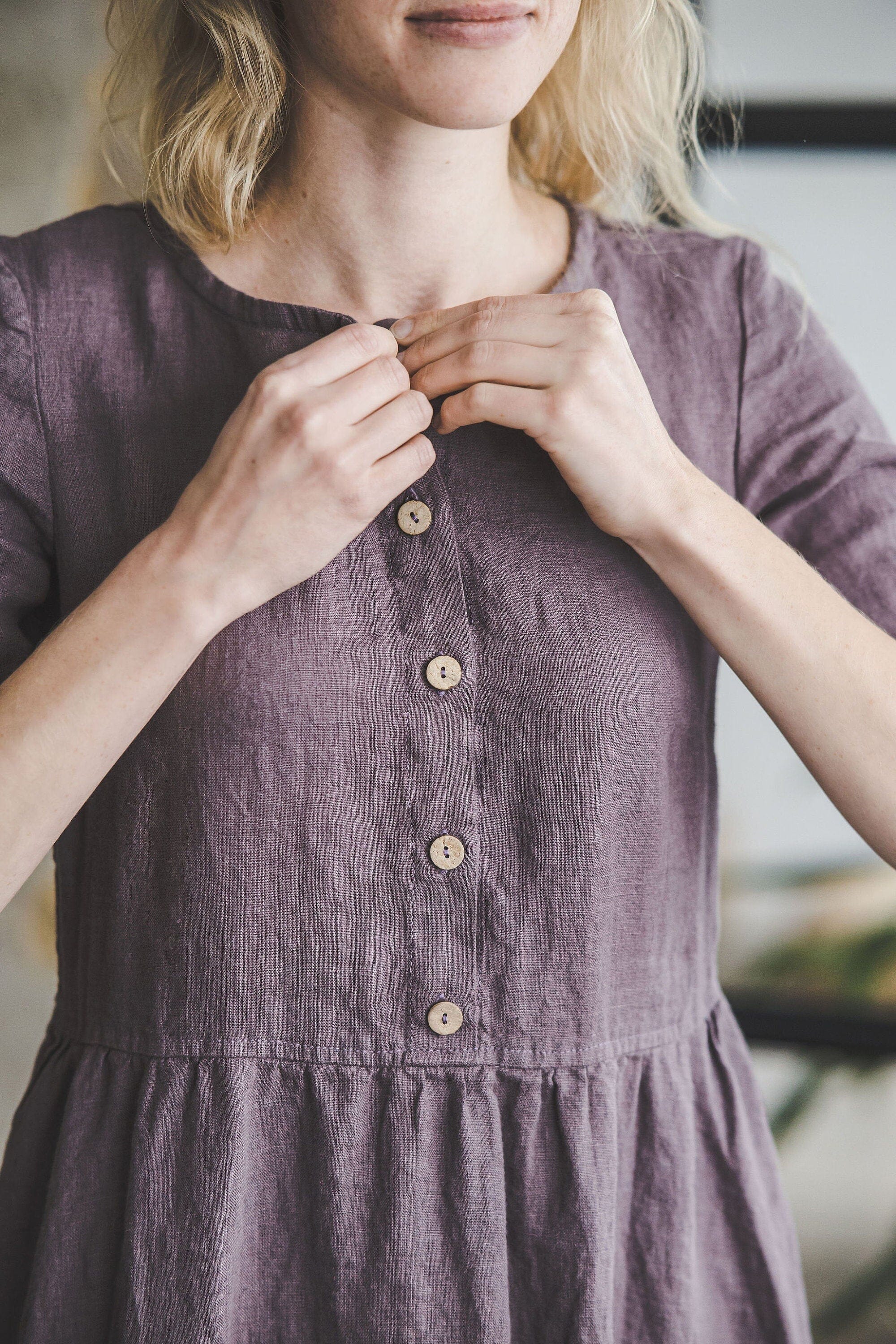 Classic Linen Women Dress Old Linen Mill 