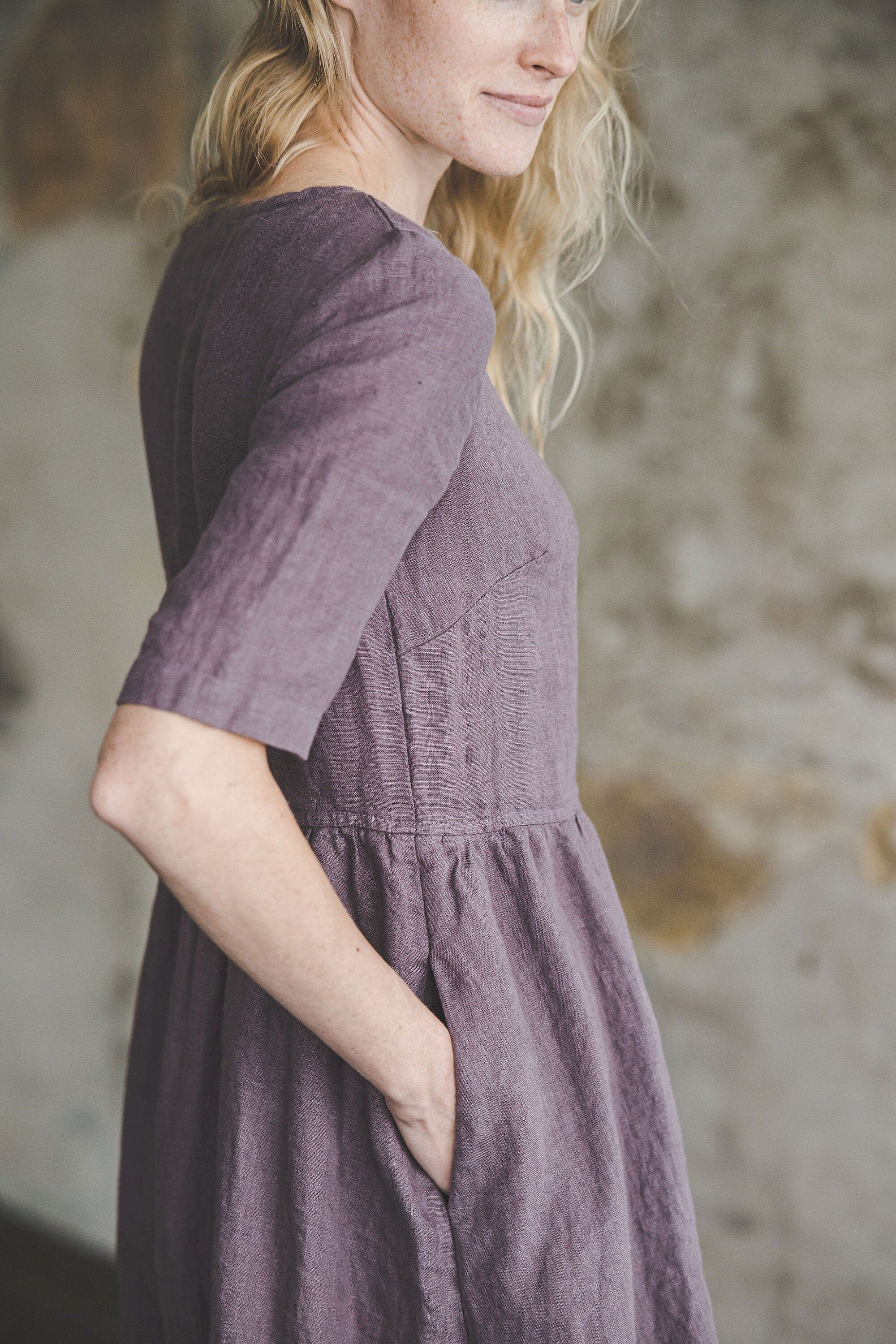 Classic Linen Women Dress Old Linen Mill 