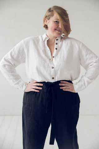 Classic Long-Sleeve Linen Shirt Old Linen Mill 