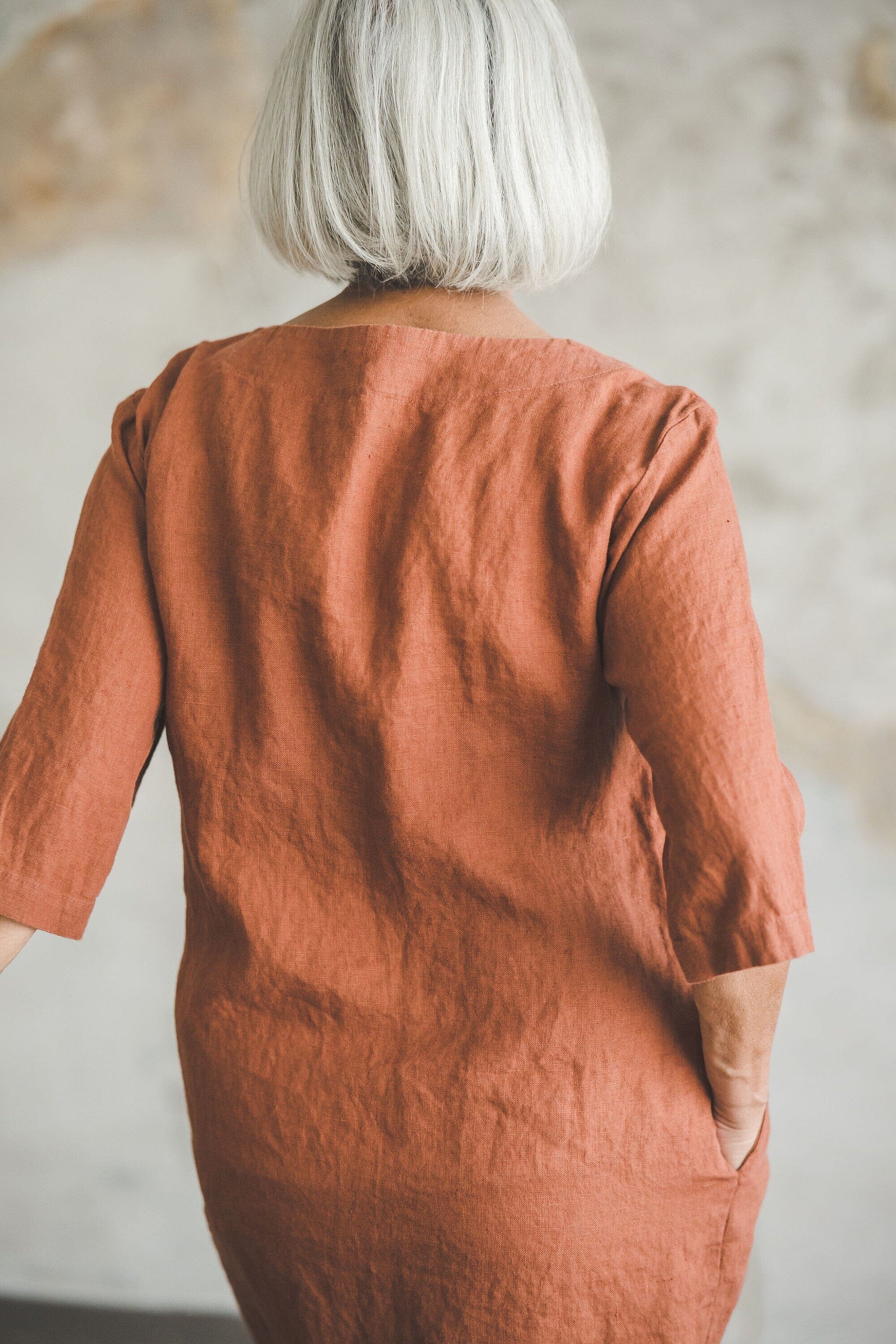 Classic Minimal Linen Dress Old Linen Mill 