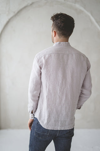Classic Oxford Linen Men's Shirt Old Linen Mill