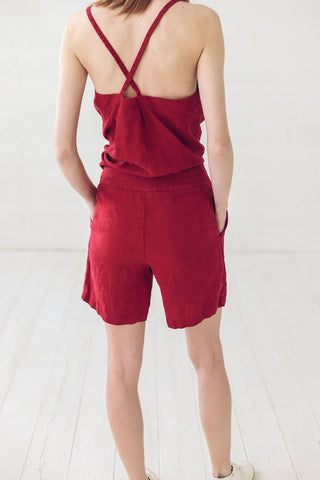 Classic Shape Linen Shorts Old Linen Mill 