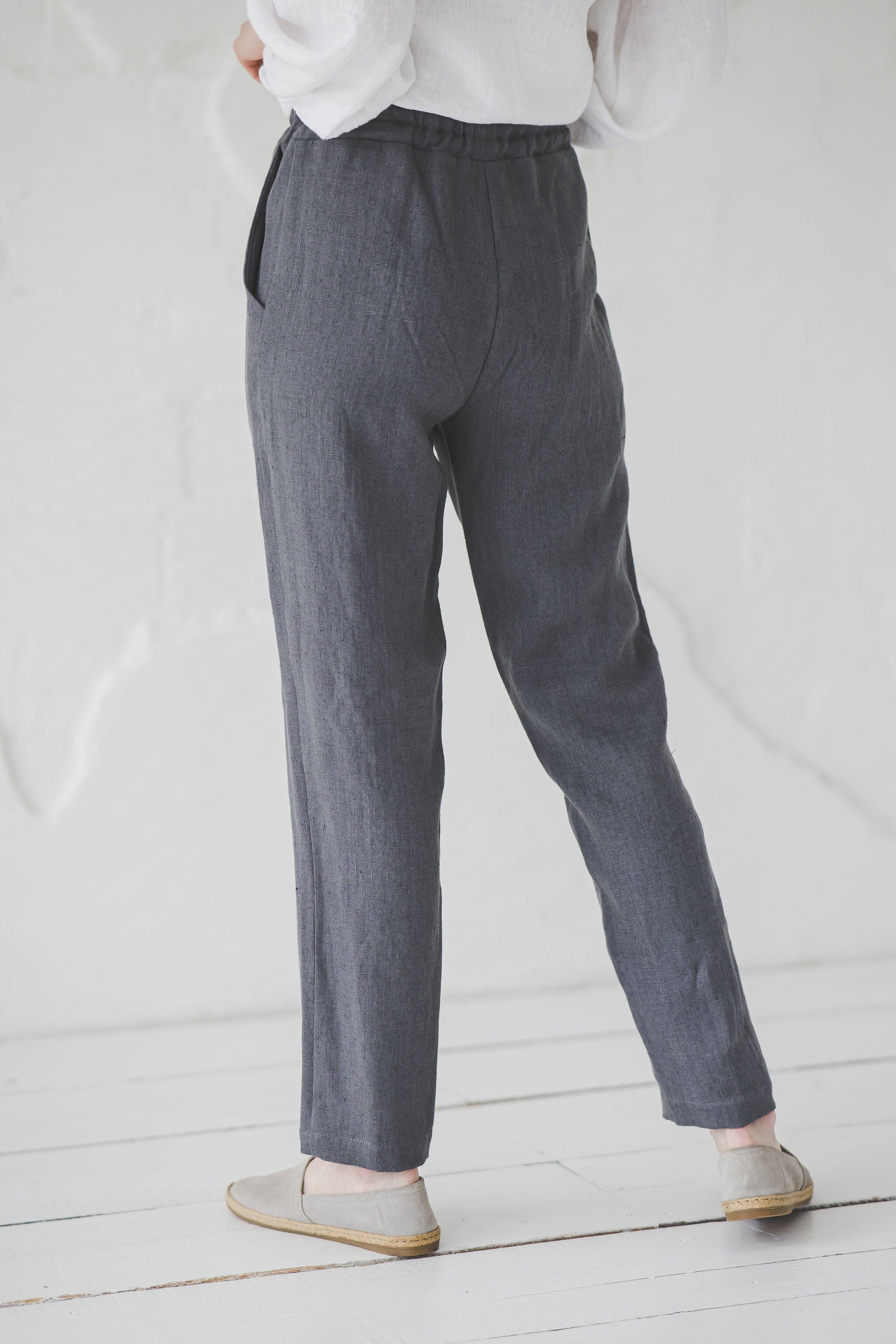 Copy of Tapered Heavy Linen Pants for Women P01 Old Linen Mill 