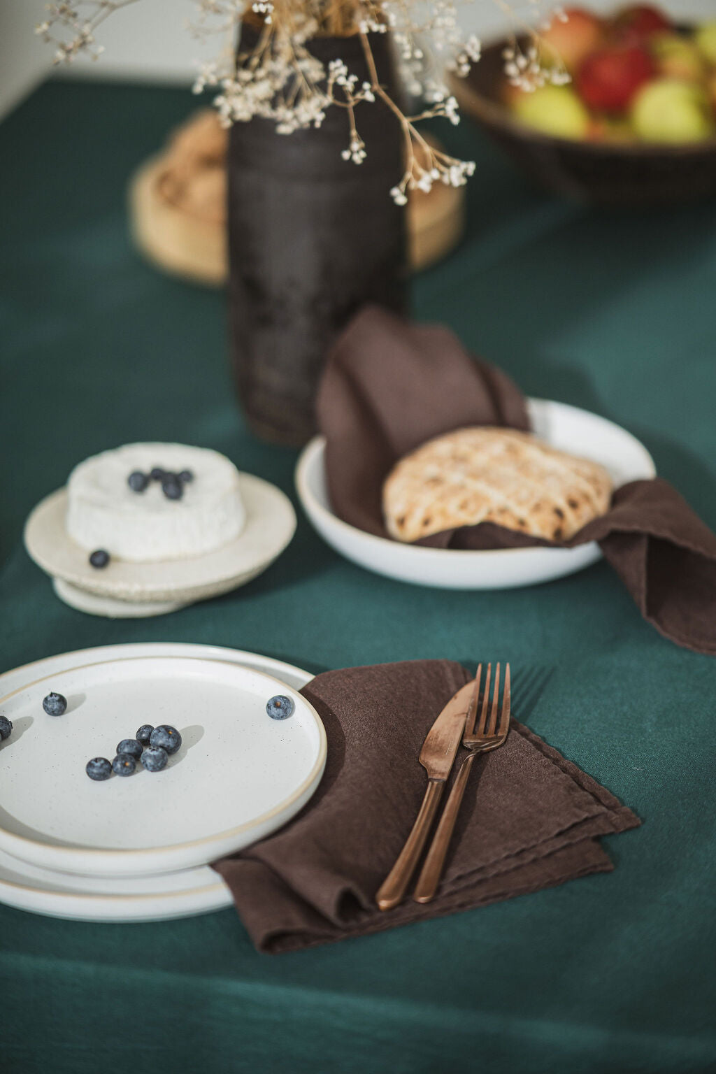 Dark Forest Linen Tablecloth – Various Sizes Old Linen Mill