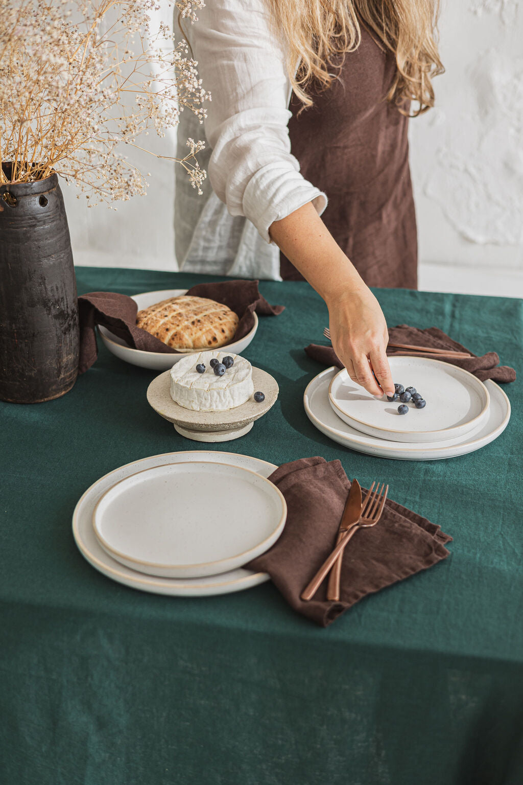 Dark Forest Linen Tablecloth – Various Sizes Old Linen Mill