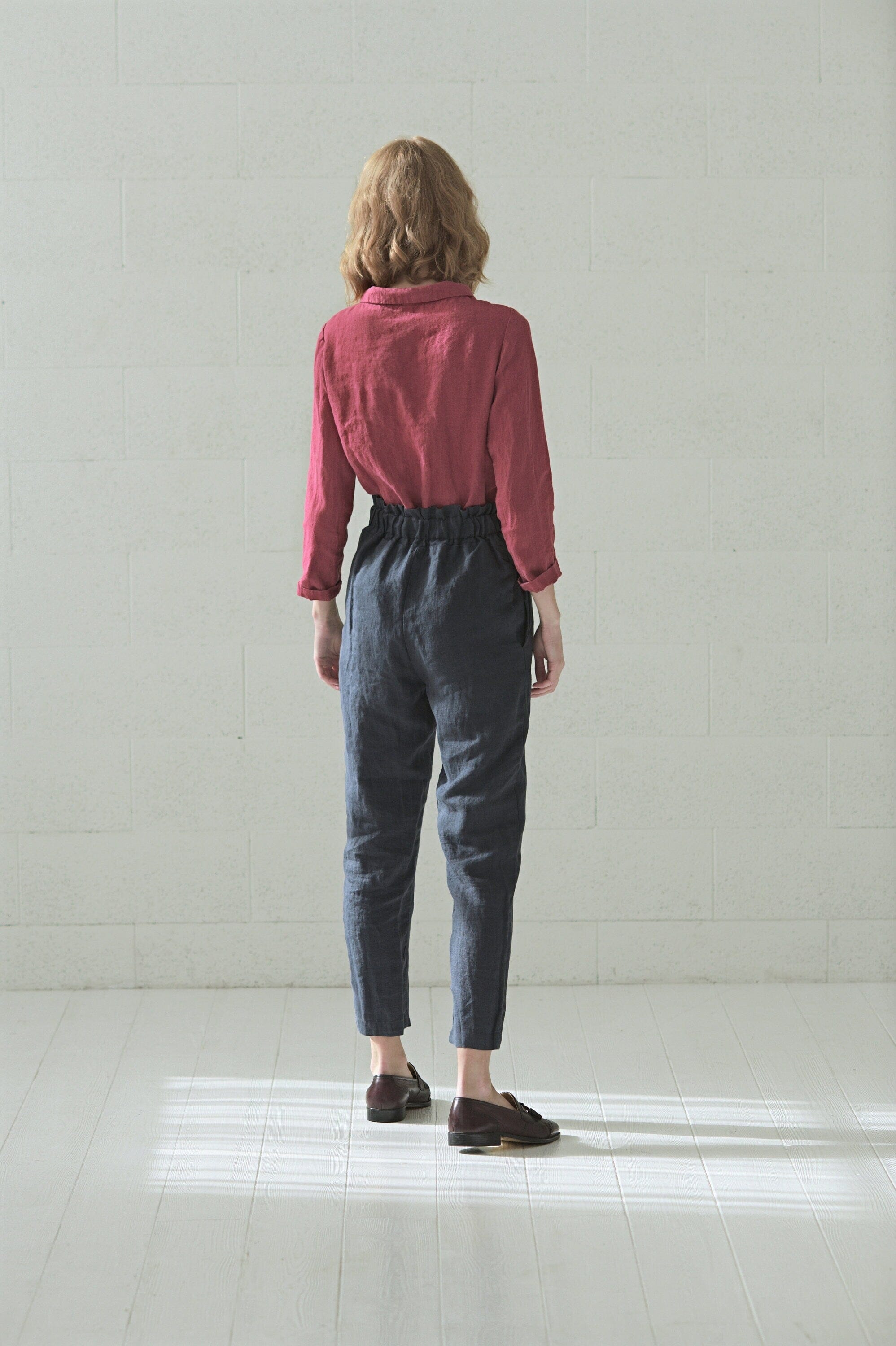 •ÈÀHigh Waisted Soft Linen Pants Old Linen Mill 