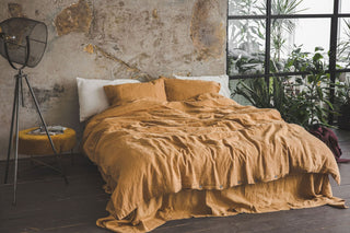 Earth Tone Linen Bedding Set — Warm & Earthy Colors Bedding set Honey Gold / US/CA Single Old Linen Mill