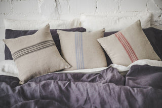 French Linen Decor Cushion Shams Old Linen Mill Black 