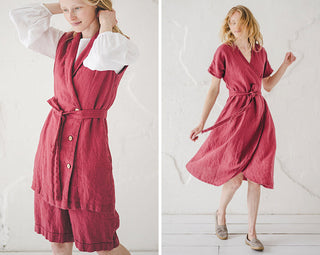 frozen cranberry linen color - Old Linen Mill