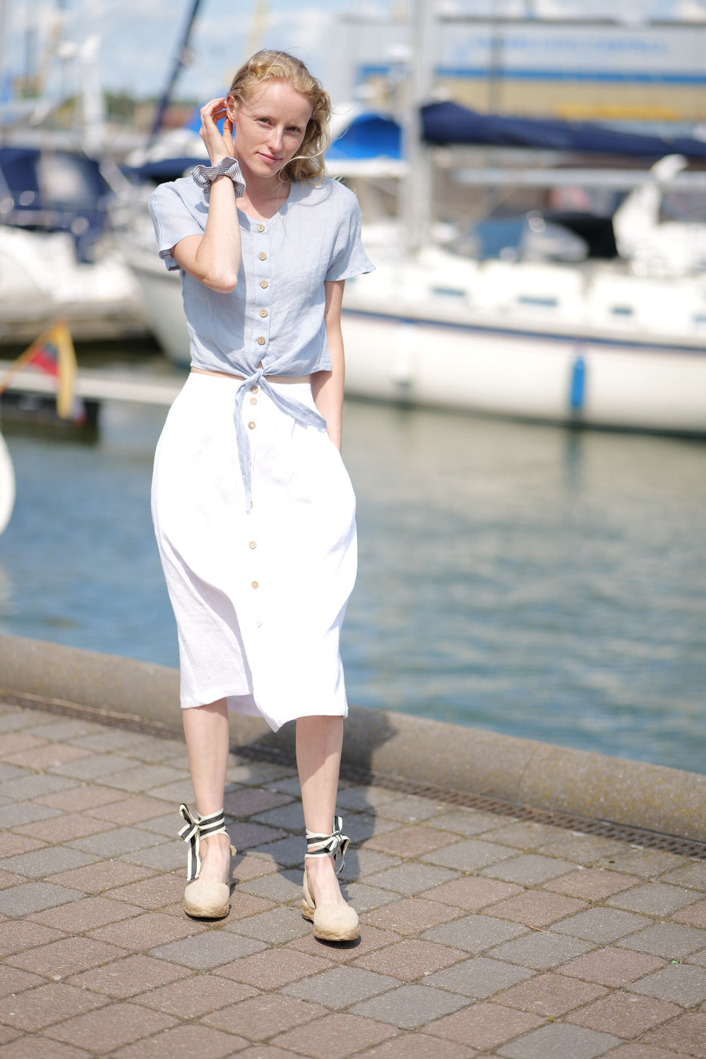 Gauze Linen Tie-Front Summer Top perfect for hot summer days