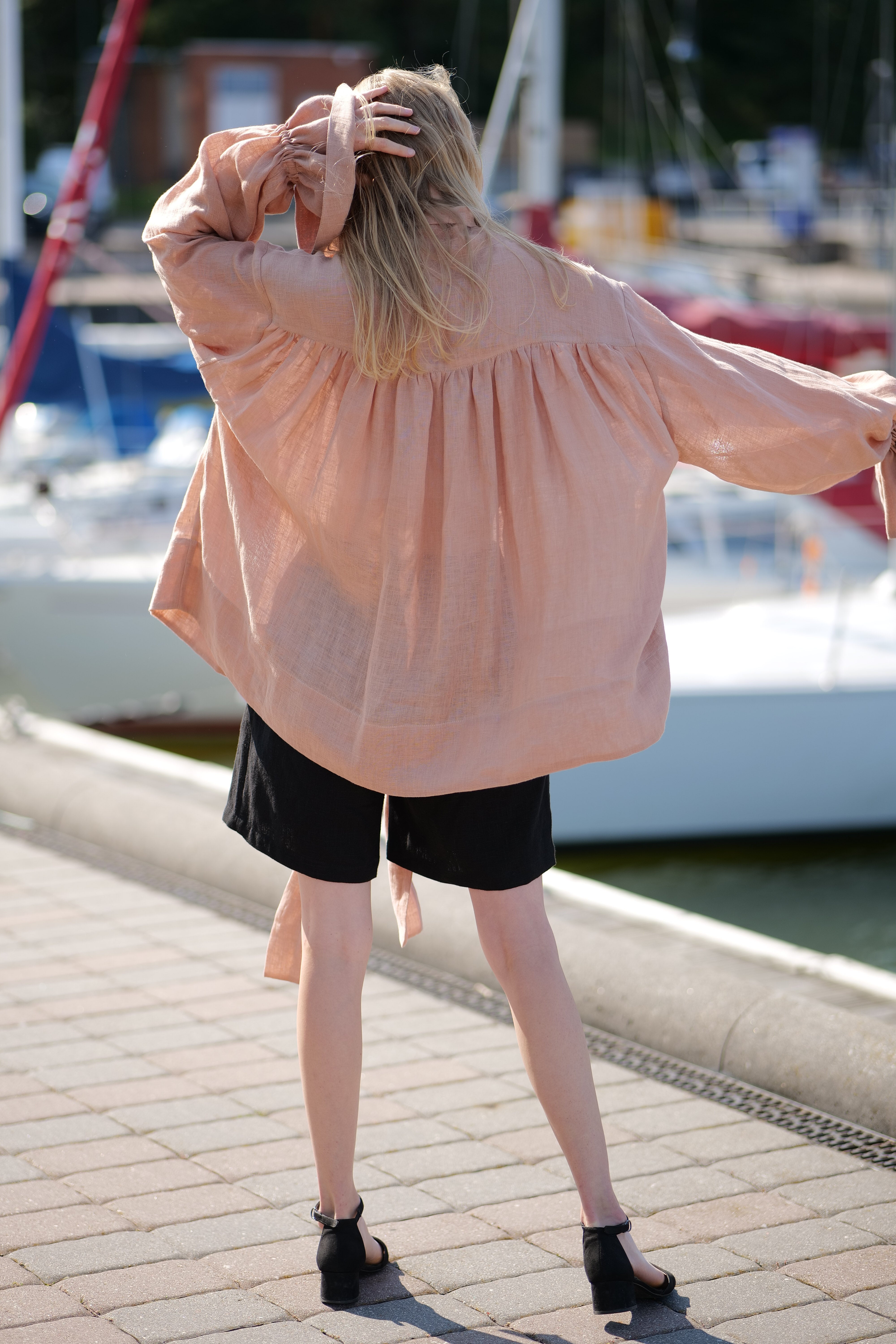 Glamorous Linen Blouse Charlotte T51 Old Linen Mill