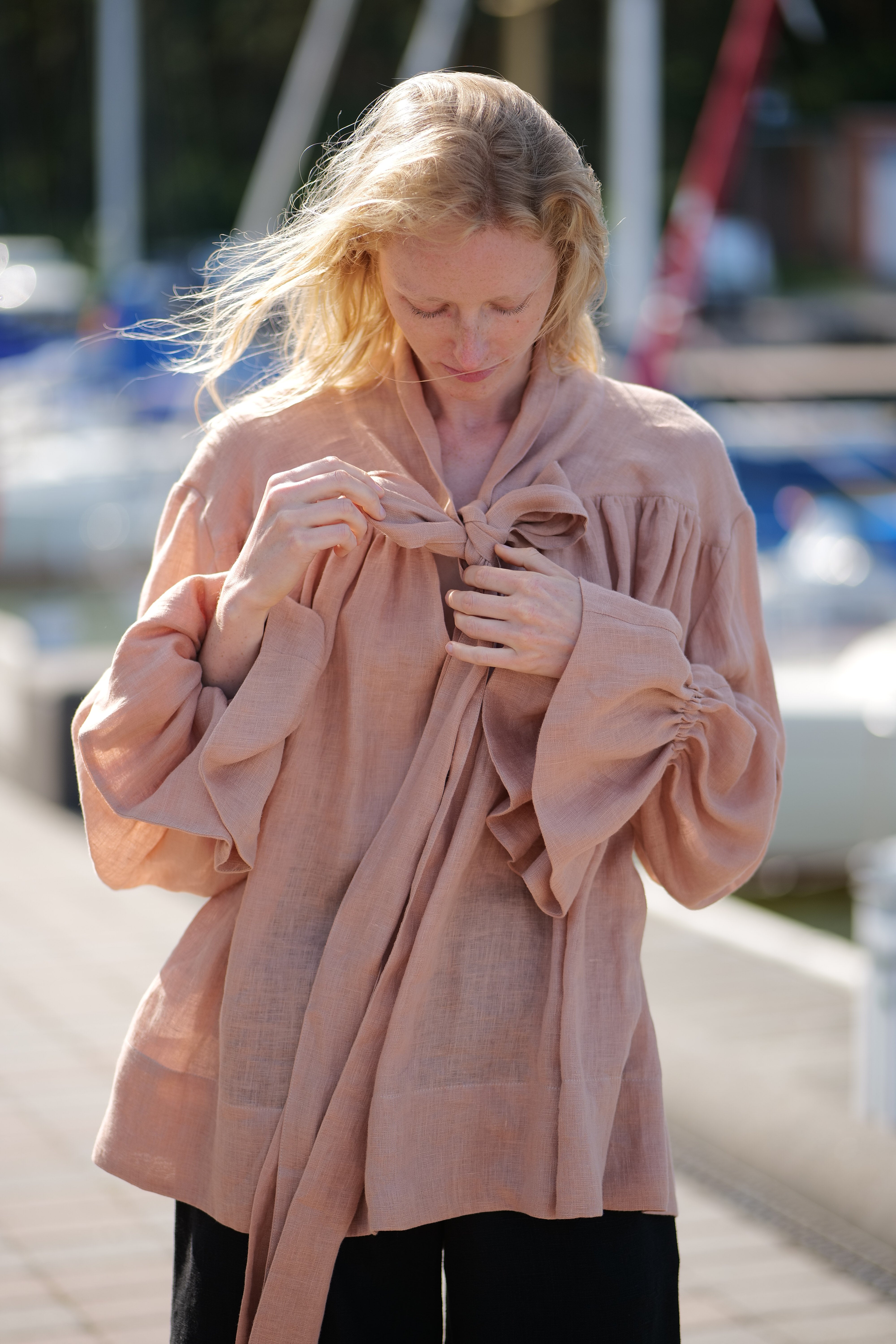 Glamorous Linen Blouse Charlotte T50 Old Linen Mill