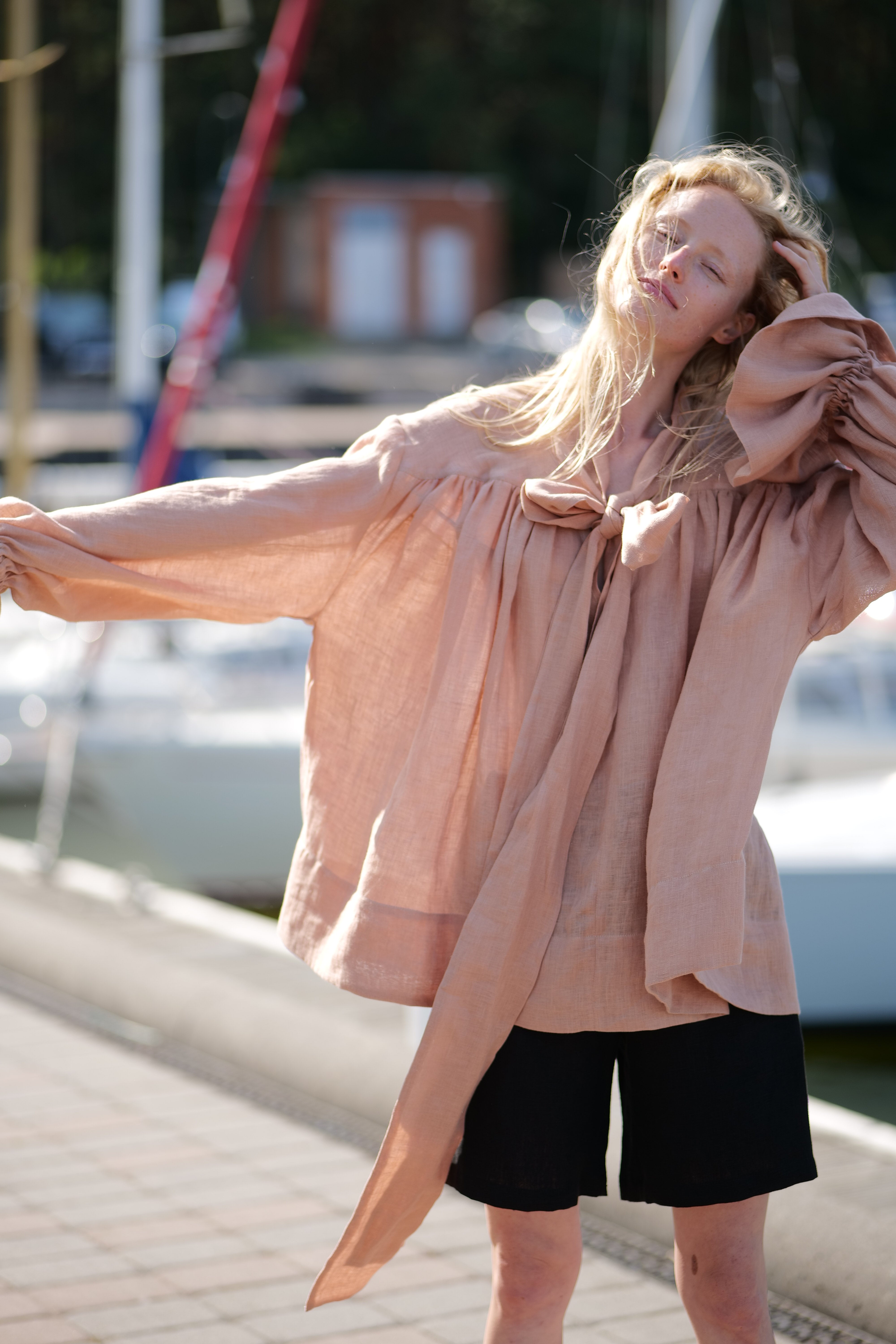 Glamorous Linen Blouse Charlotte T50 Old Linen Mill