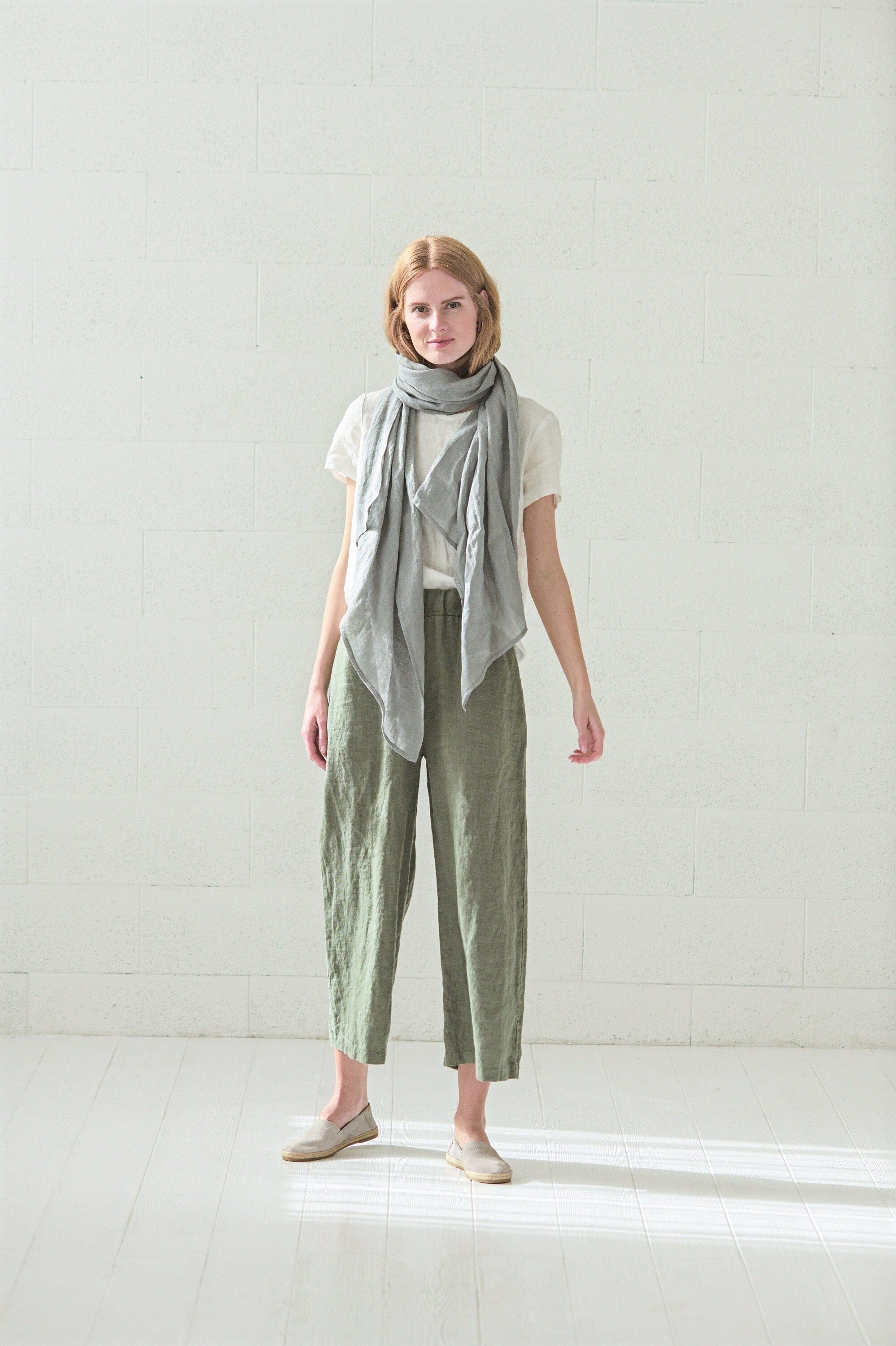 Handcrafted Long Linen Scarves Old Linen Mill 