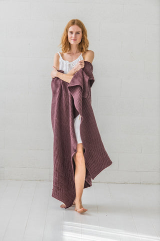 Handmade Gift Idea Cozy Linen Throw Blanket Old Linen Mill Beige 100 x 150 cm; 39.4" x 59.1" 