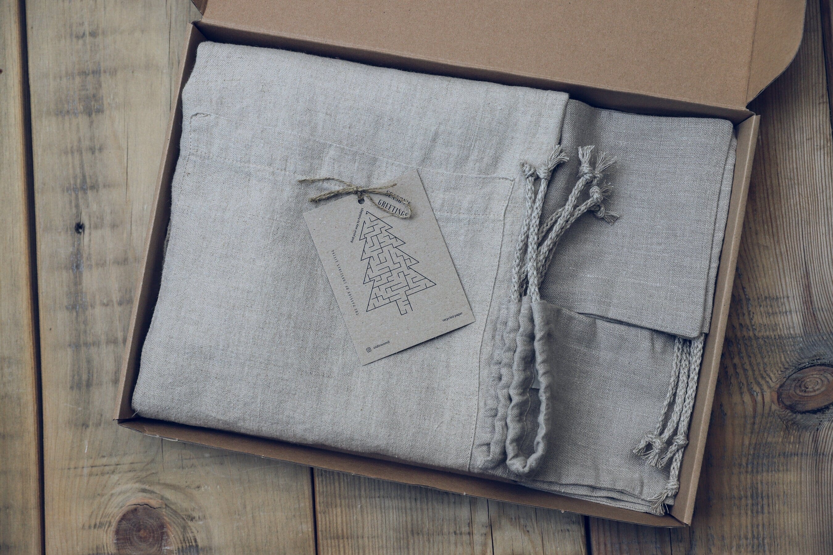 Handmade Linen Apron and Bags Gardening Set Old Linen Mill 