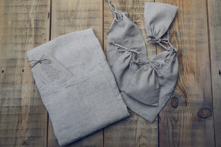 Handmade Linen Apron and Bags Gardening Set Old Linen Mill 