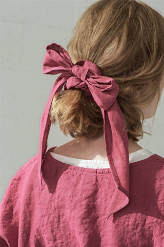 Handmade Linen Hair Bow Tie Scrunchie Old Linen Mill 