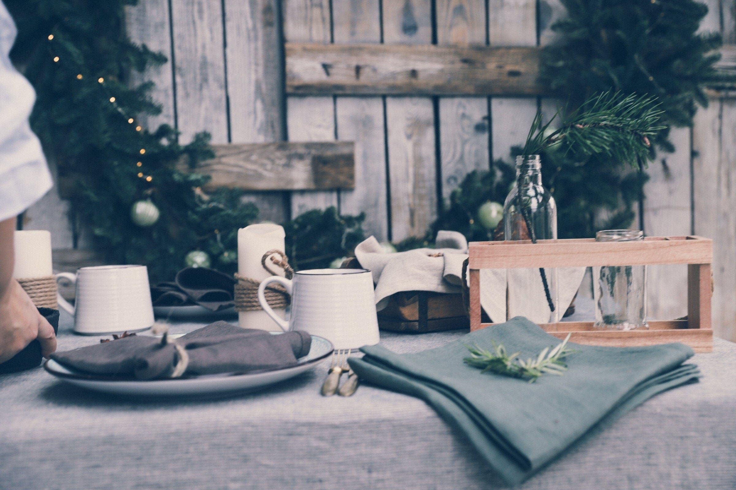 Handmade Linen Table Decor Napkins Set Old Linen Mill 