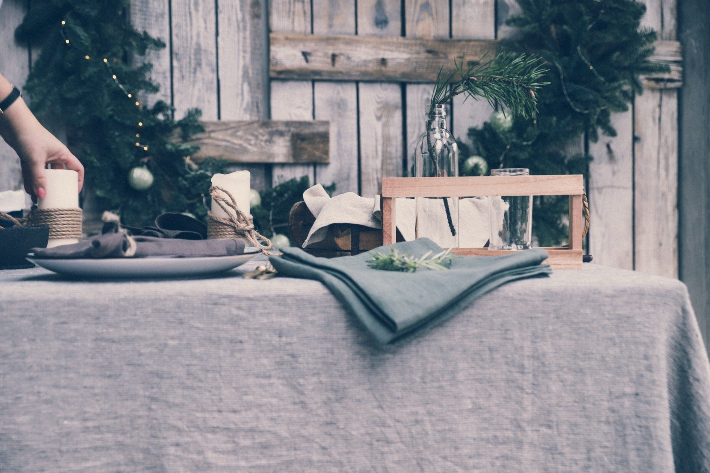 Handmade Linen Table Decor Napkins Set Old Linen Mill 