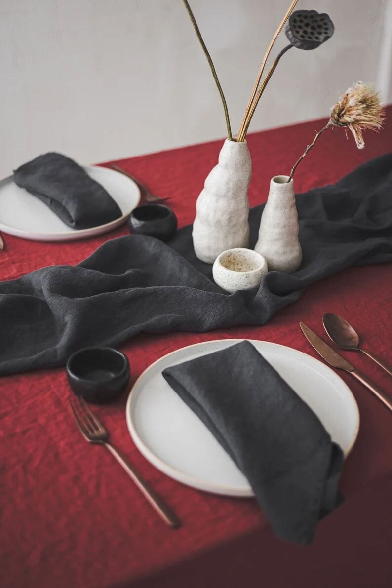 Handmade Linen Tablecloth Gift Decor Old Linen Mill Natural Linen 140 x 170 cm; 55.1" x 67" 