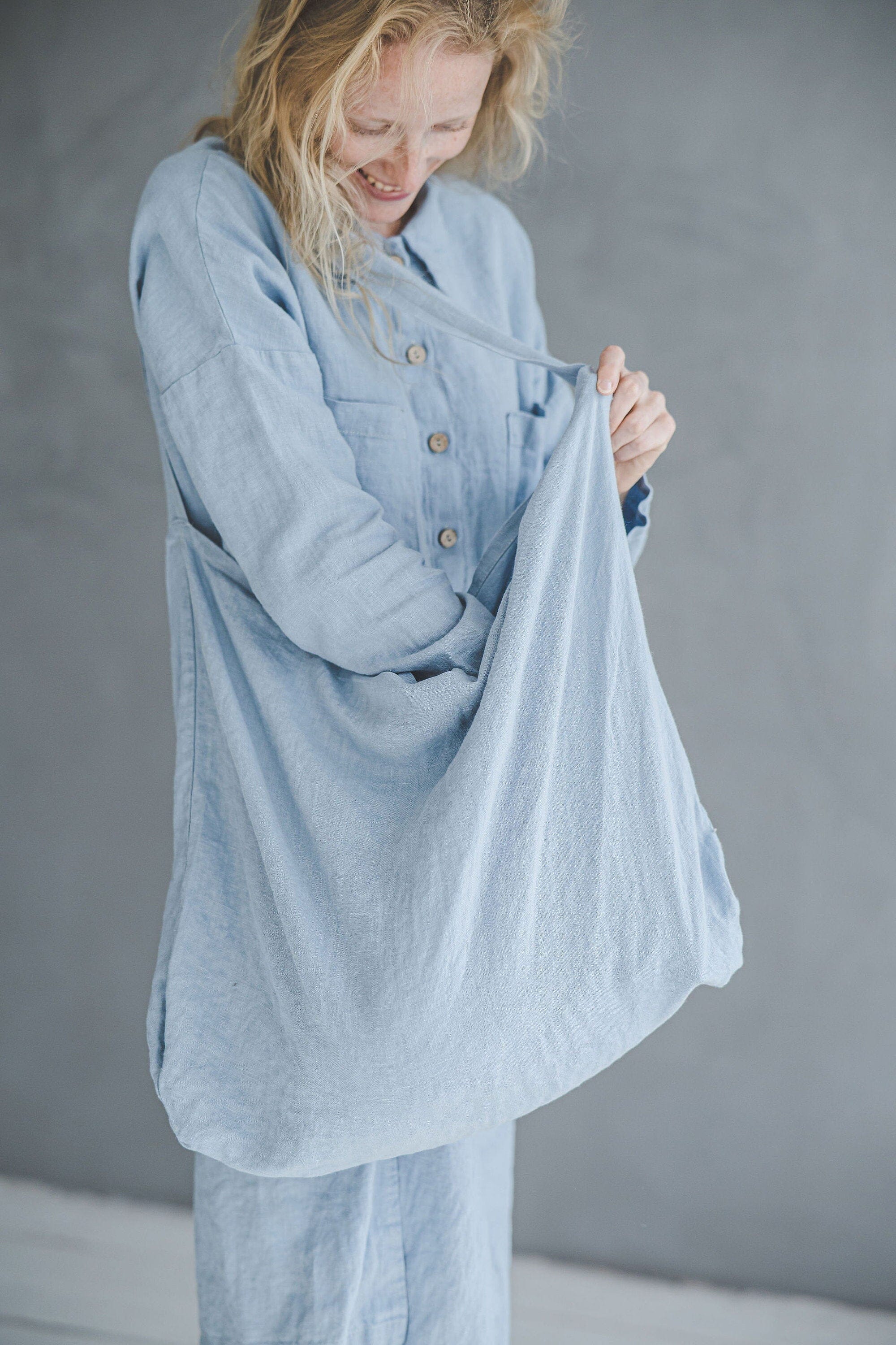 Handmade Linen Tote Bag Gift Idea Old Linen Mill 