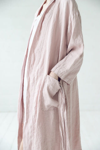 Handmade Long Linen Bathrobe Old Linen Mill 