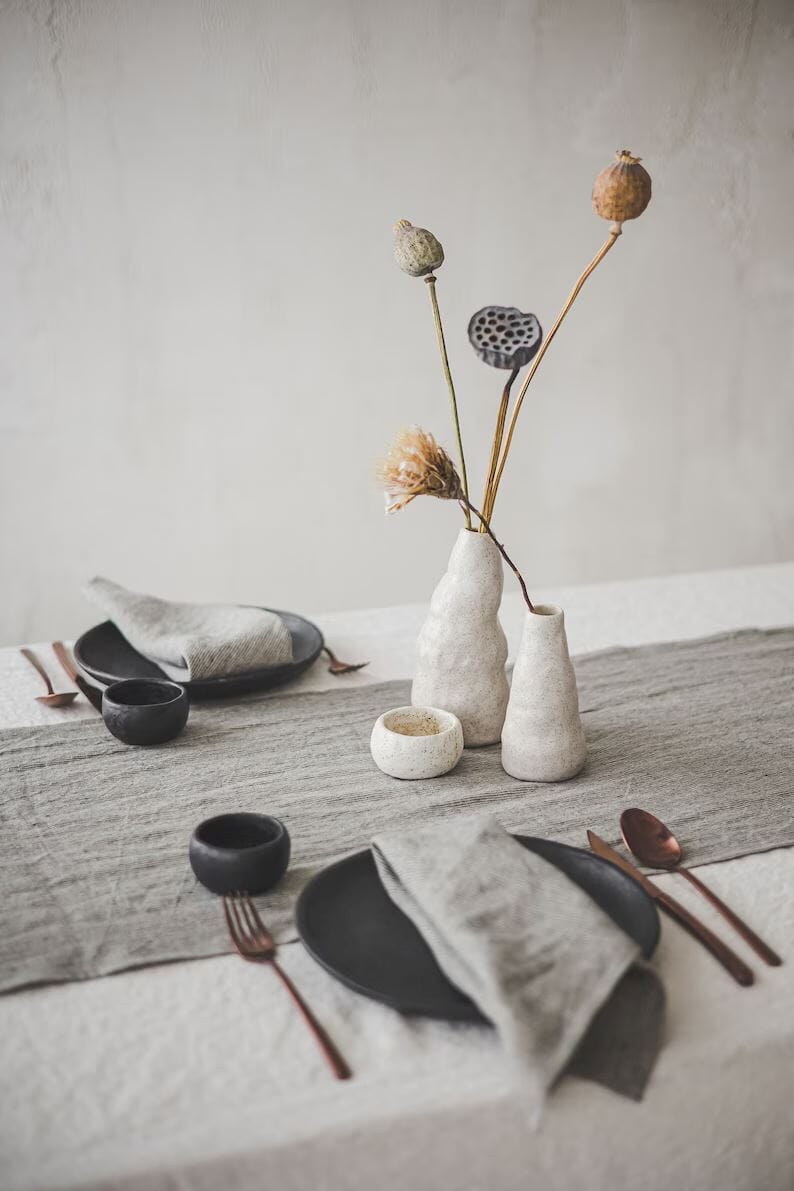 Handmade Table Linen Decor with Ruffles Old Linen Mill 