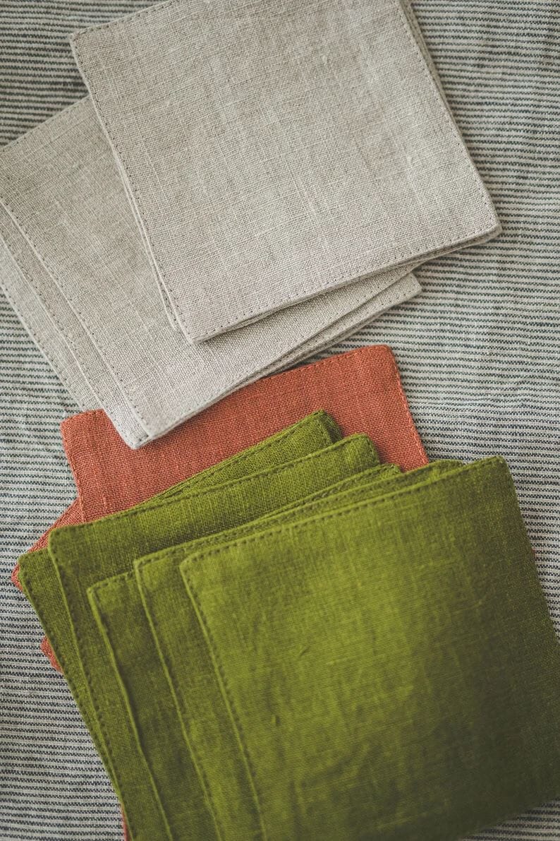 Handmade Table Linen Mug Coasters Old Linen Mill 