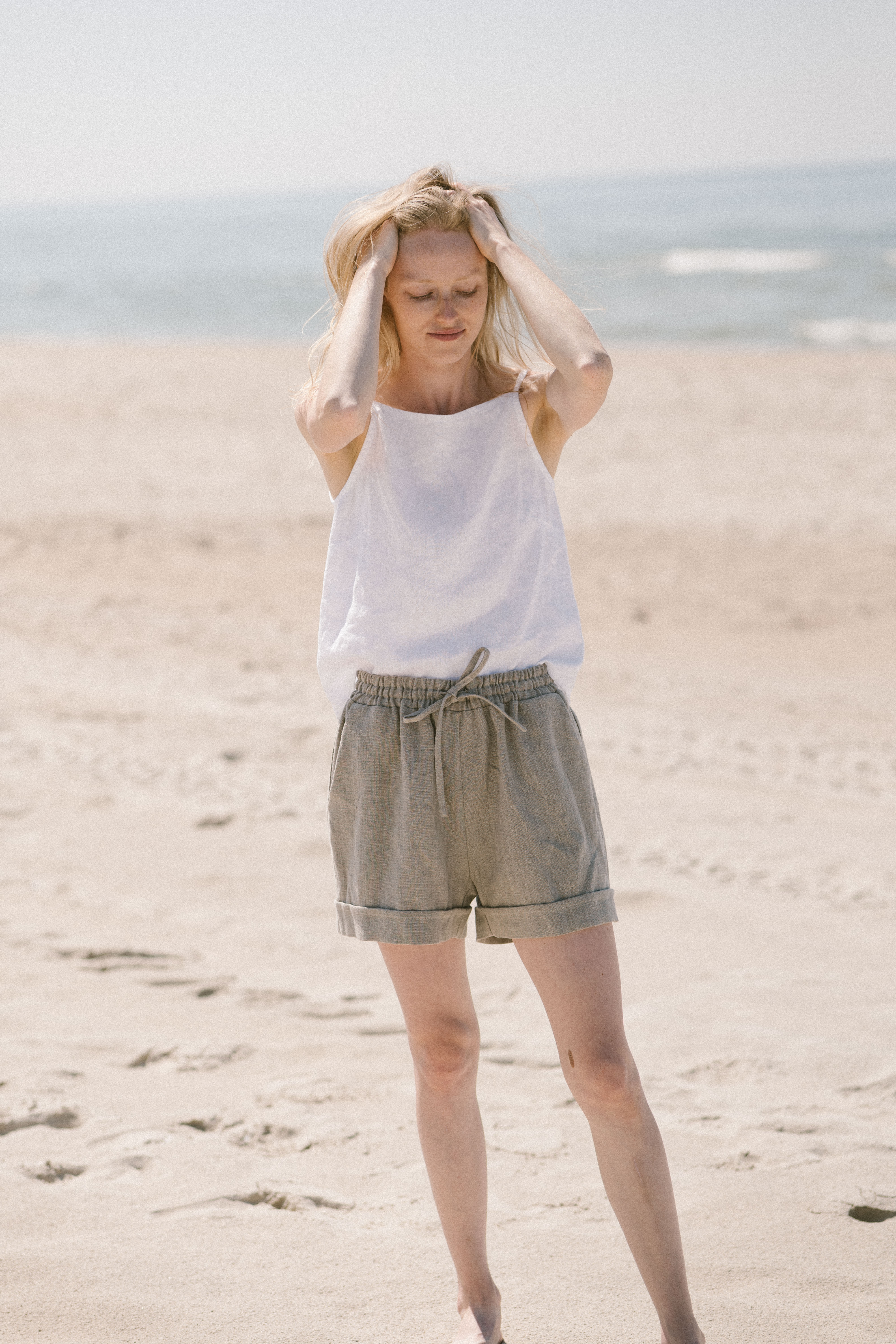 Heavy Linen Mini Shorts SH02 Old Linen Mill