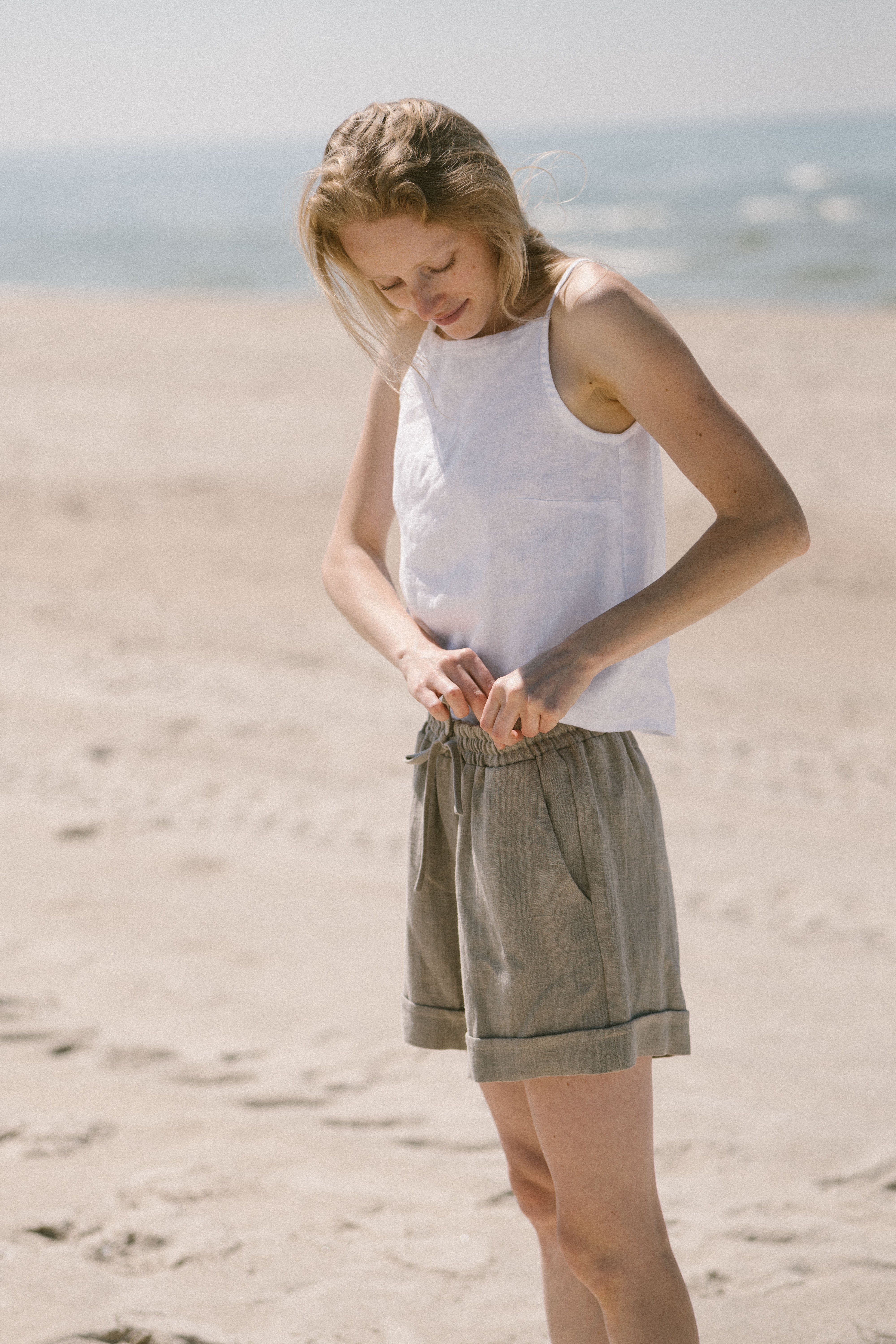 Heavy Linen Mini Shorts SH02 Old Linen Mill