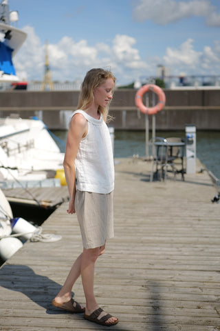 Heavy Linen Mini Summer Skirt Tulip SK08 Old Linen Mill