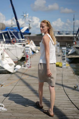 Heavy Linen Mini Summer Skirt Tulip SK08 Old Linen Mill