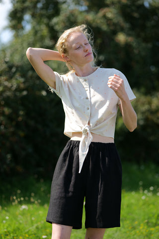 Heavy Linen Shorts Clover SH10 Old Linen Mill