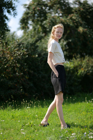 Heavy Linen Shorts Clover SH10 Old Linen Mill