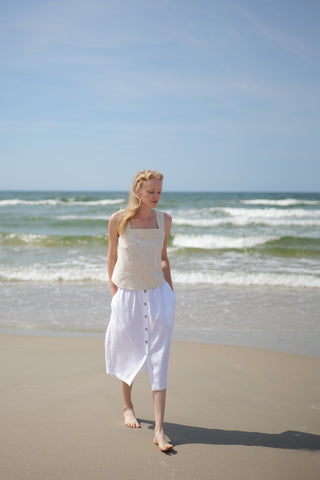 Heavy Linen Summer Midi Skirt Bloom SK03 Old Linen Mill