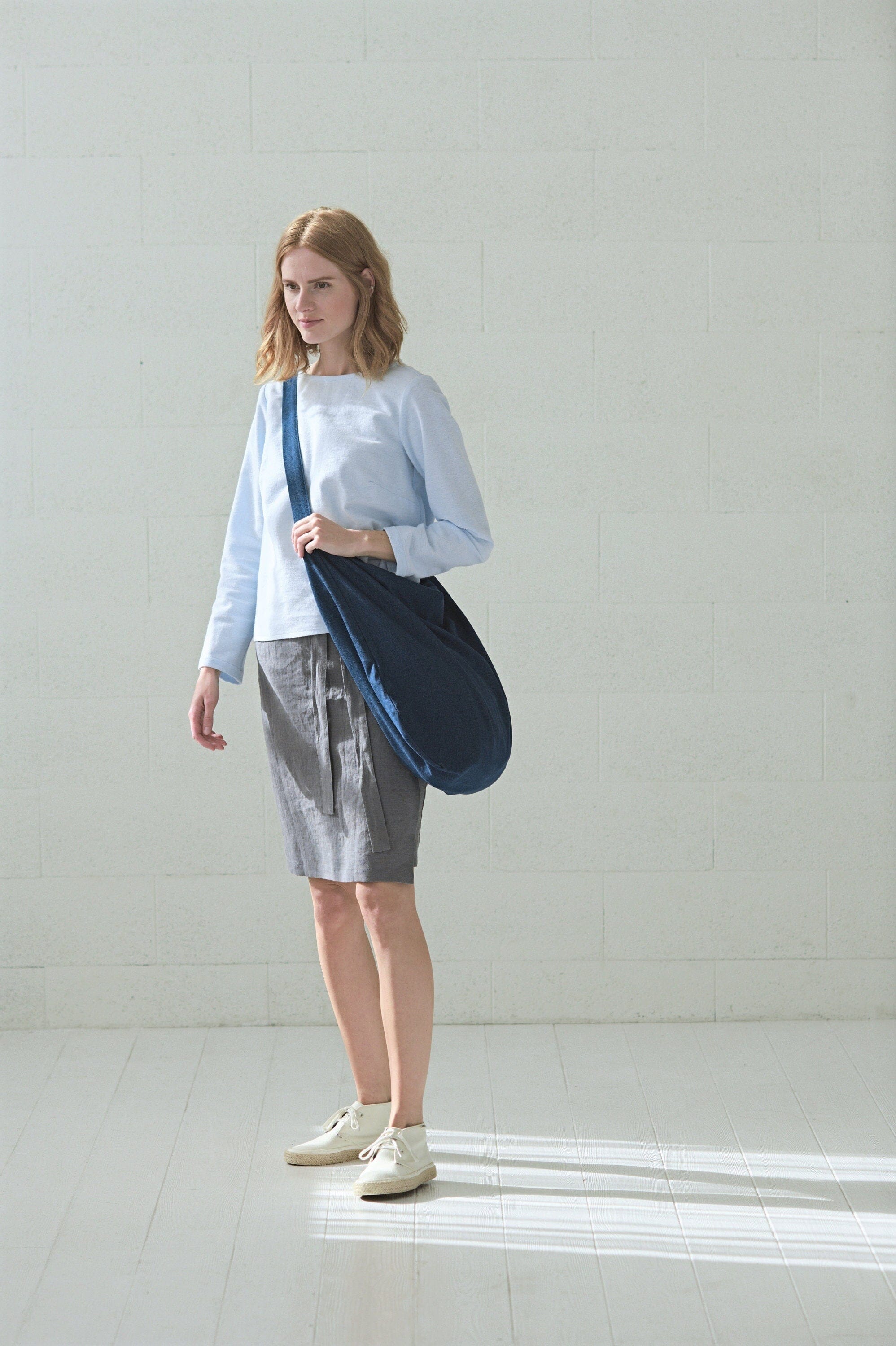 Heavy Linen Tote Bag with Pockets Old Linen Mill 