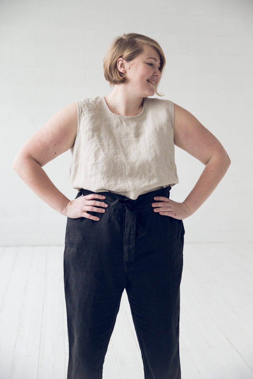 High Waisted Linen Pants Old Linen Mill 