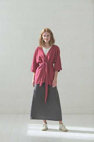 High-Waisted Long Linen Skirt Old Linen Mill 