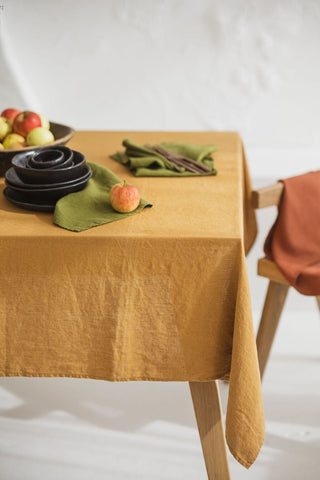 Honey Gold Linen Tablecloth – Various Sizes Old Linen Mill