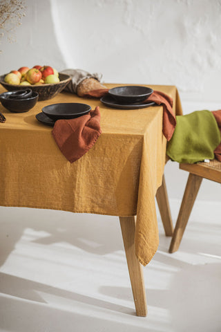 Honey Gold Linen Tablecloth – Various Sizes Old Linen Mill