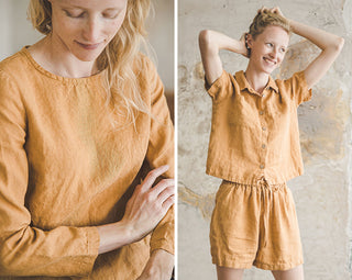 honey gold linen color - Old Linen Mill