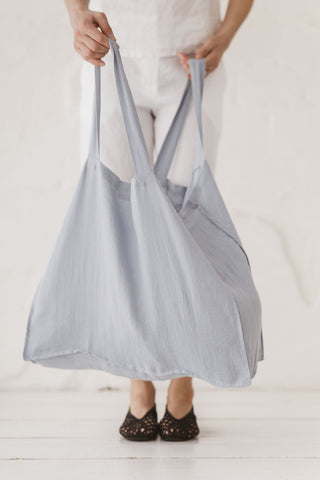 Ice Blue Linen Tote Bag Tote bag Ice Blue Old Linen Mill