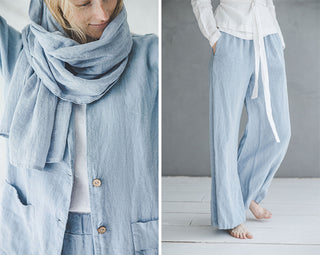 ice blue linen color - Old Linen Mill