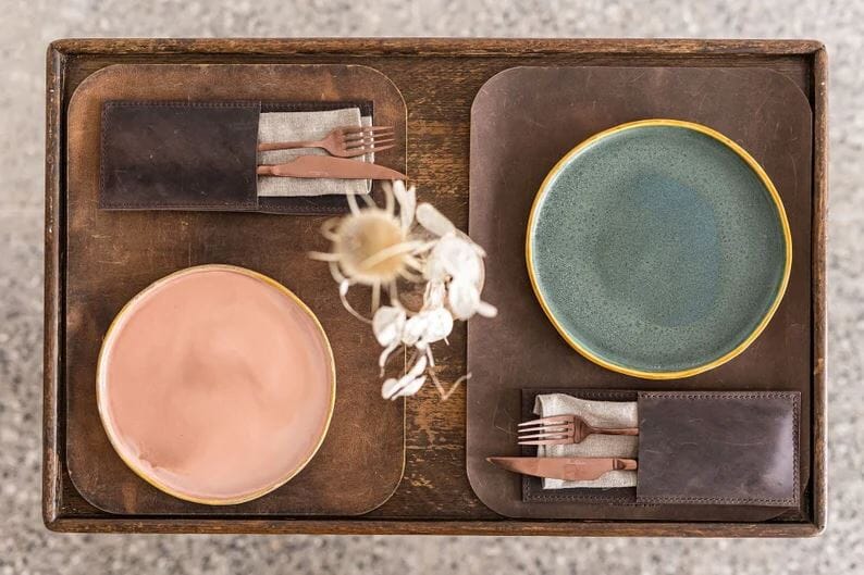 Leather Placemats Gift Idea Old Linen Mill 