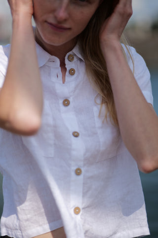 Light Linen Summer Shirt close up picture 