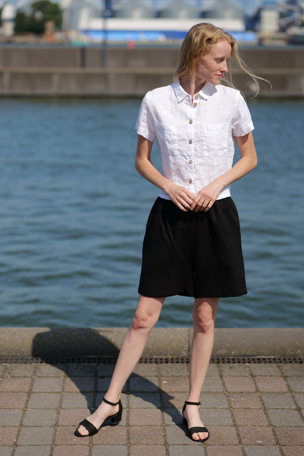 Light 100% Linen Summer Shirt picture taken at the marina