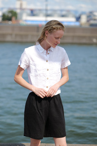 Light Linen Summer Shirt  buttoned in front